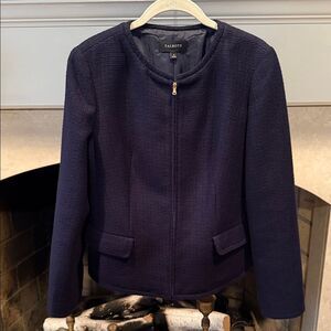 Talbots Women's Dark Blue Textured Blazer Size 6